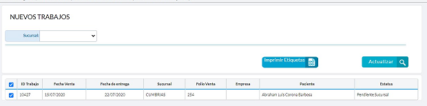 Etiquetas nuevos trabajos