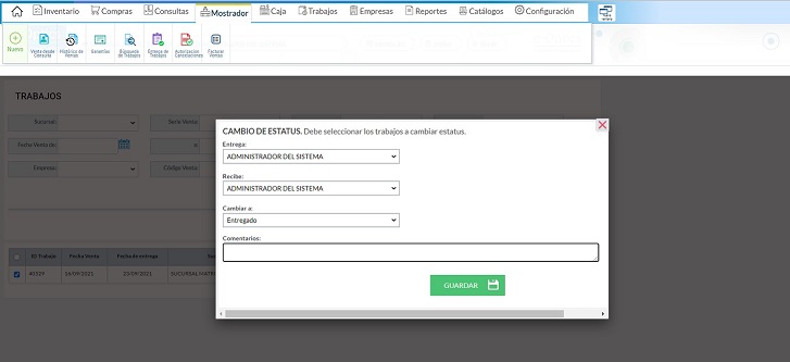 Mostrador_ ventana_cambio de estatus