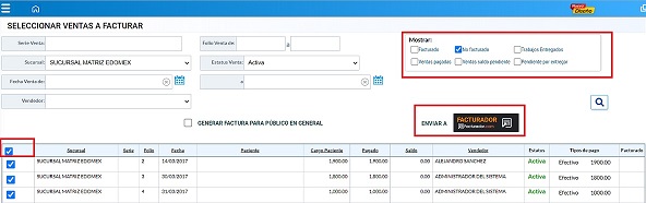 ventas a facturar